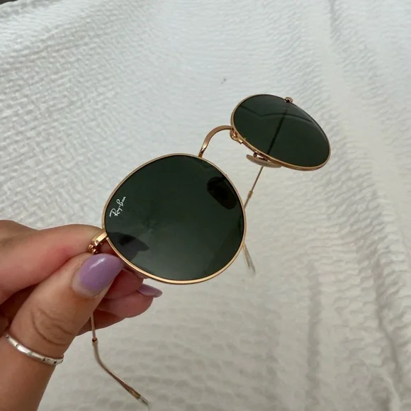 Ray-Ban Gold Frame Round Sunglasses - Picture 6 of 7